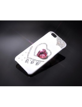 Inside Heart Bling Swarovski Crystal Phone Cases - White