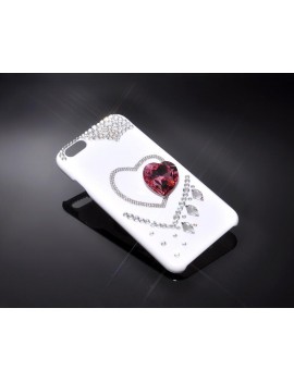 Inside Heart Bling Swarovski Crystal Phone Cases - White